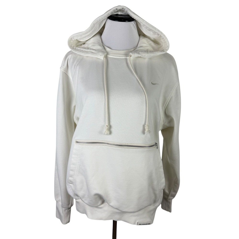 Nike Standard Issue Dri-FIT Hoodie Men's Medium Sail White Zipper‎ Pouch